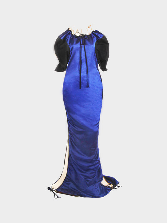 Vivienne Westwood SS 2003 Blue 'Street Theatre' Silk Satin Dress