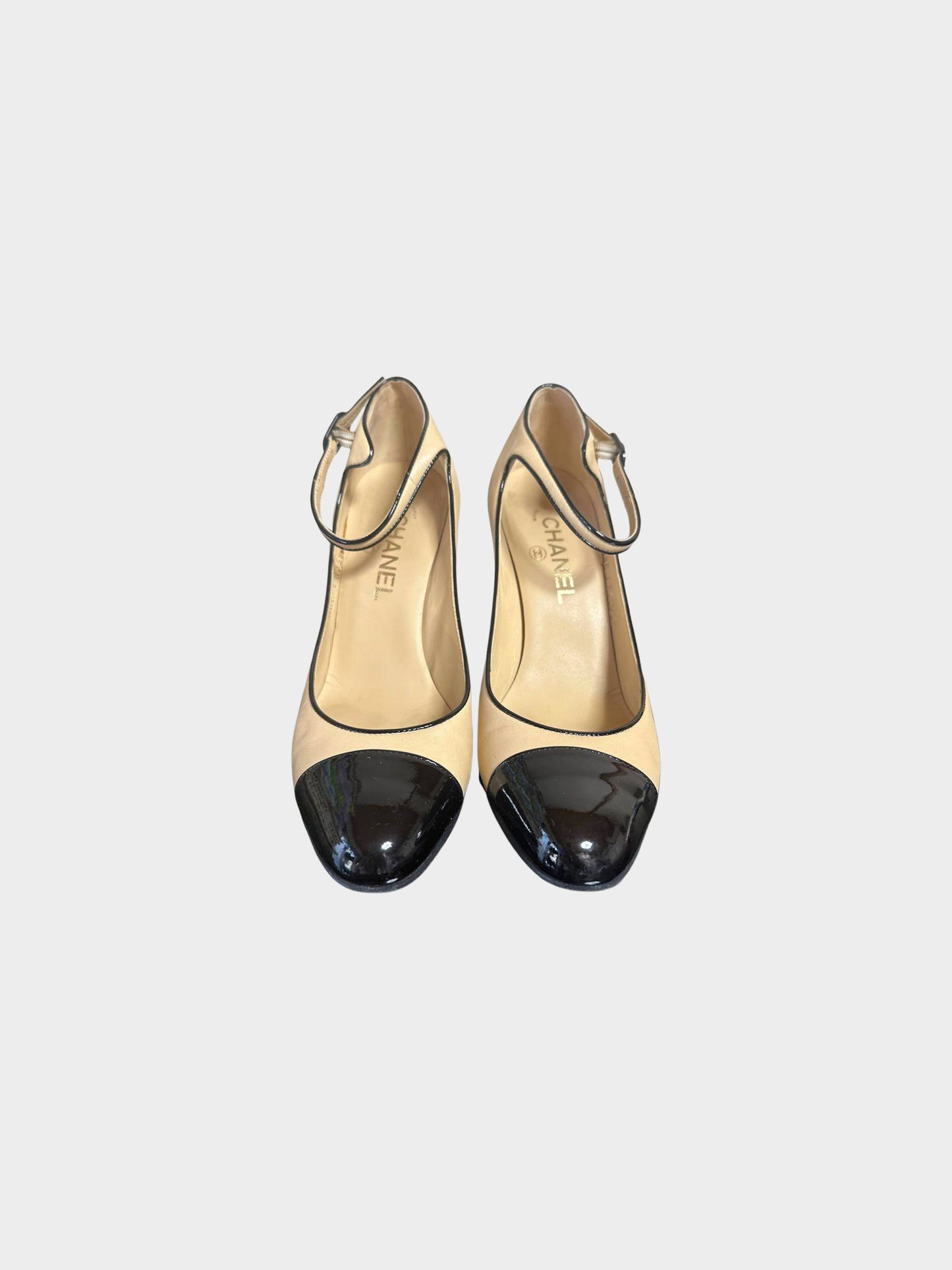 Chanel 2020s Black and Beige Two-toned Mary Jane Pumps
