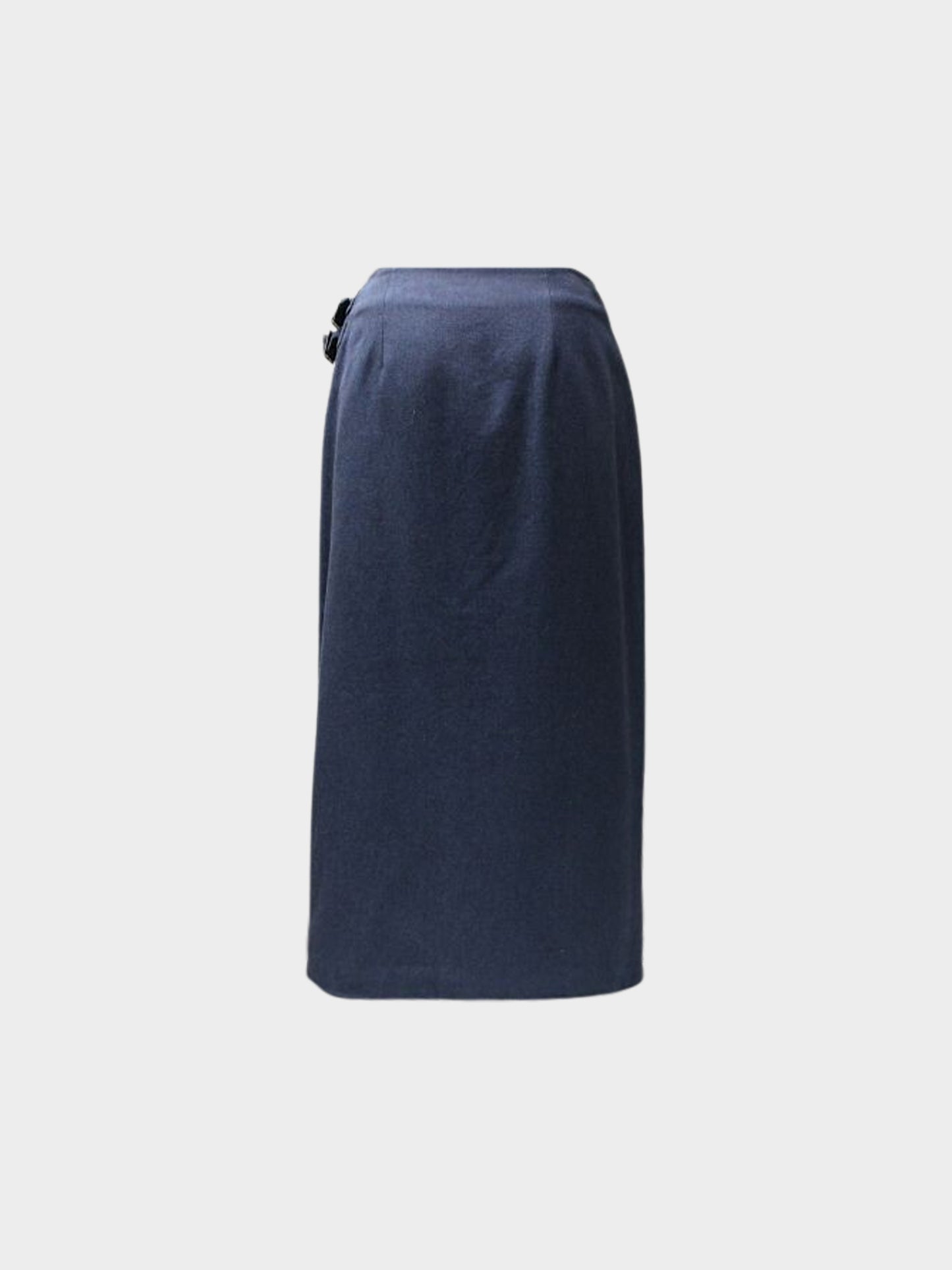 Christian Dior by John Galliano FW 2000 Navy Belted Long Zip Skirt