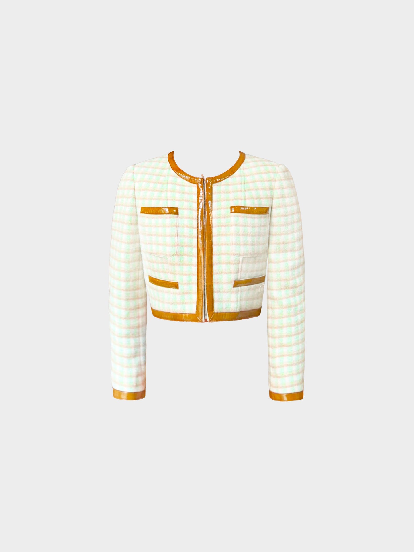 Chanel FW 2001 Check Pattern Cropped Jacket