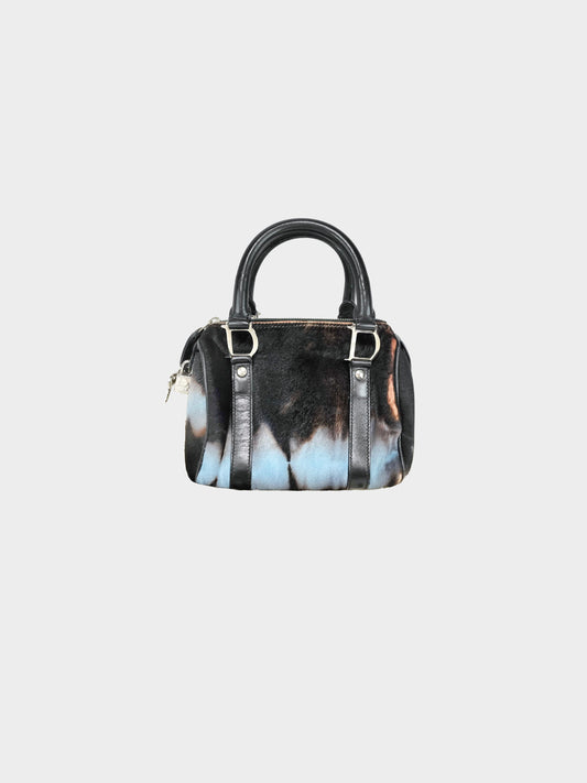 Christian Dior by John Galliano 2000s Brown Dye Ponyhair Boston Bag