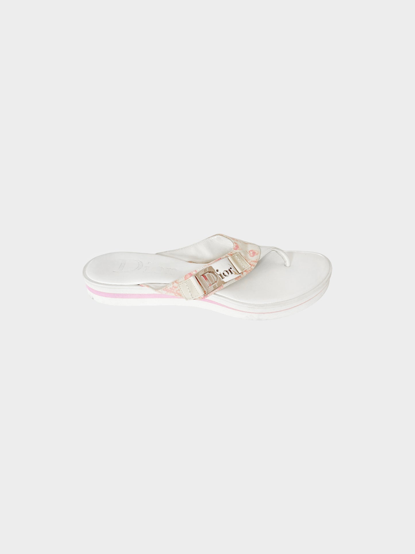 Christian Dior by John Galliano Resort 2005 Pink and White Diorissimo Cherry Blossom Flip Flops