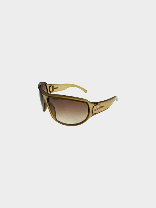 Gucci 2001 Khaki Brown Optyl Acetate Sunglasses