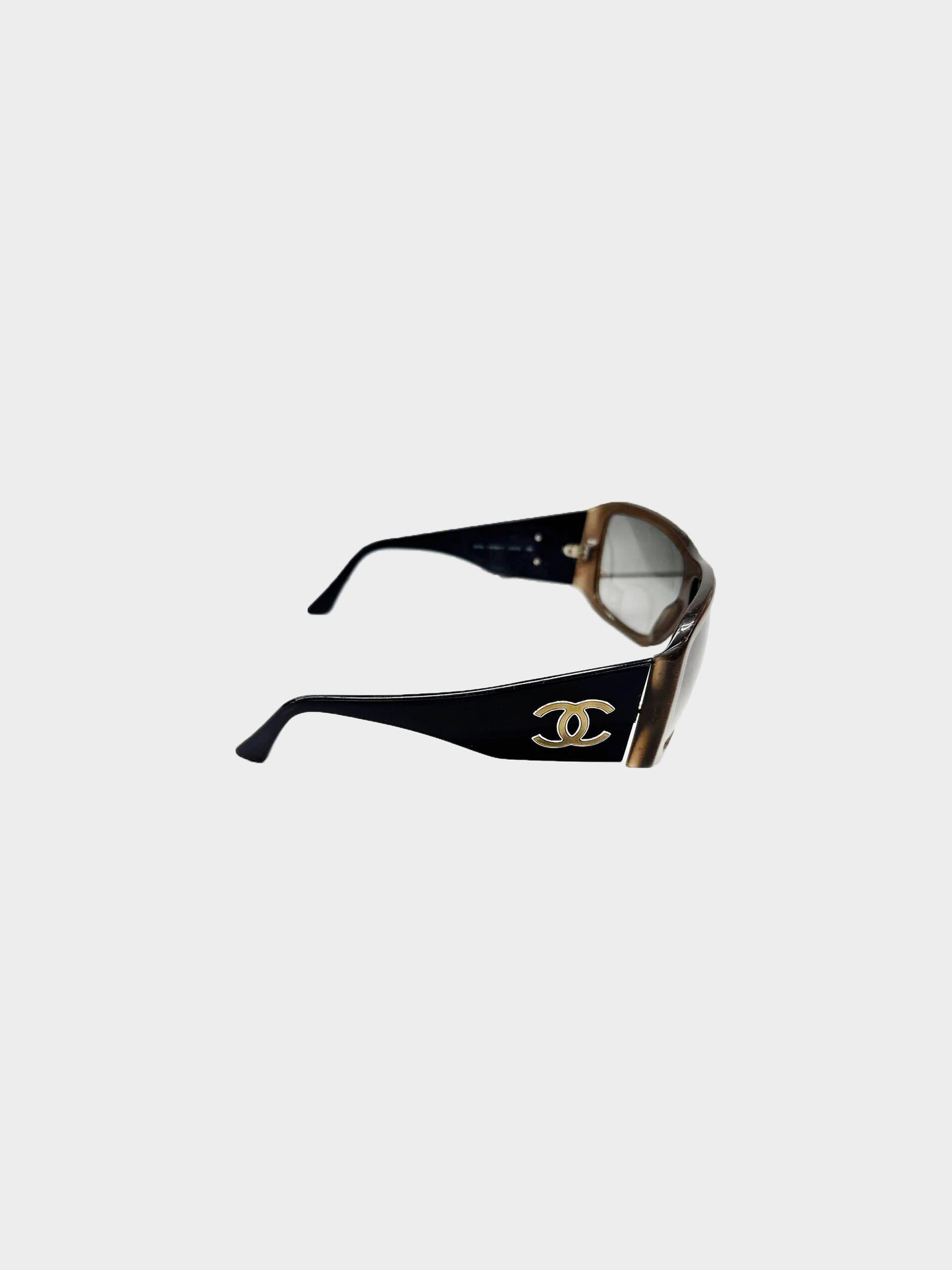 Chanel 2000s Black and Brown 5079 Sunglasses