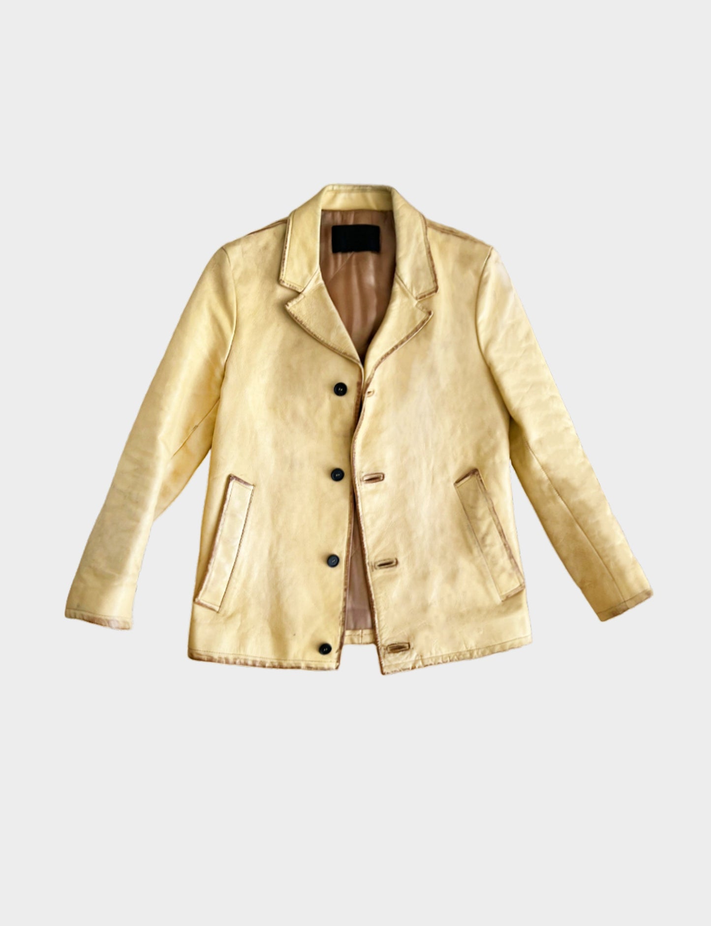 Prada 2000s Beige Tinted Leather Jacket