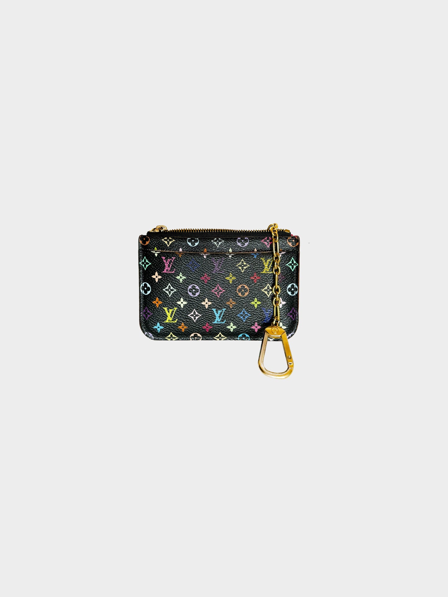 Louis Vuitton Early 2010s Black and Multicolor Murakami Pochette Cles NM Key Holder