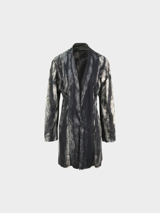 Maison Martin Margiela SS 1996 Monochrome Fur Print Long Cardigan
