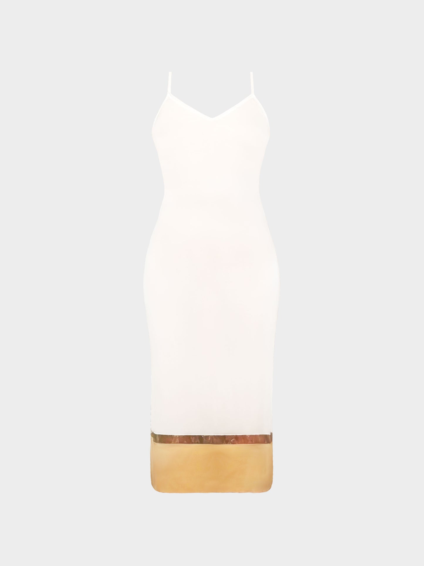 Prada 2000s Off White and Brown Slip Dress