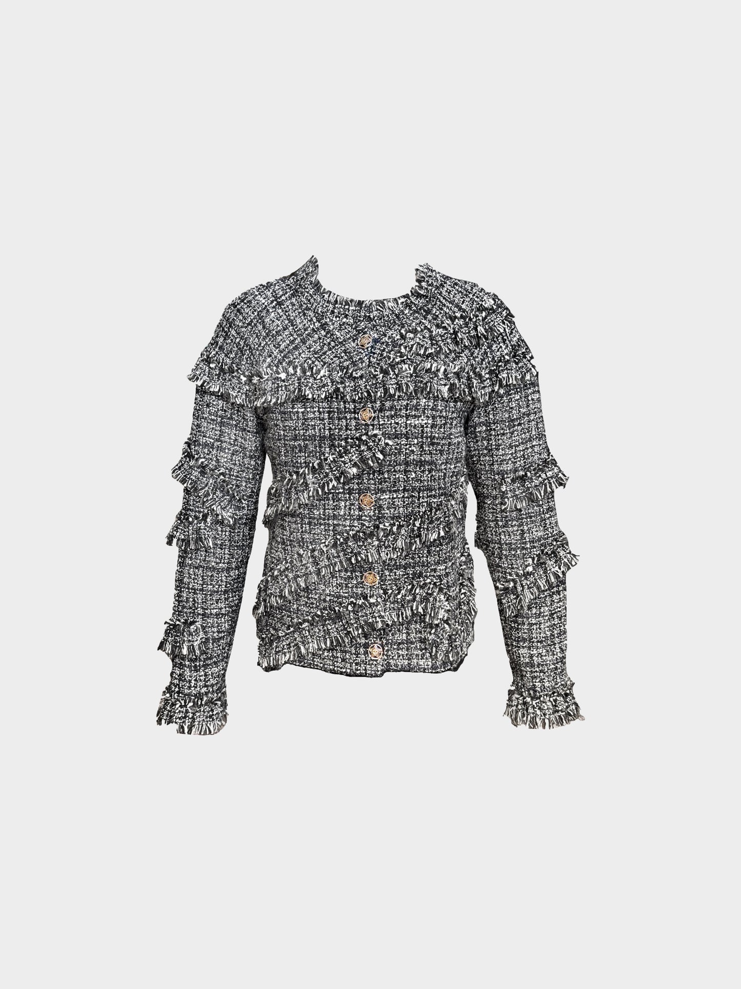 Chanel Pre-Fall 2014 Black and White Paris-Dallas Tweed Jacket