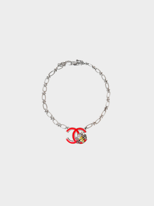 Chanel SS 2004 Crystal Bee and CC Choker Necklace