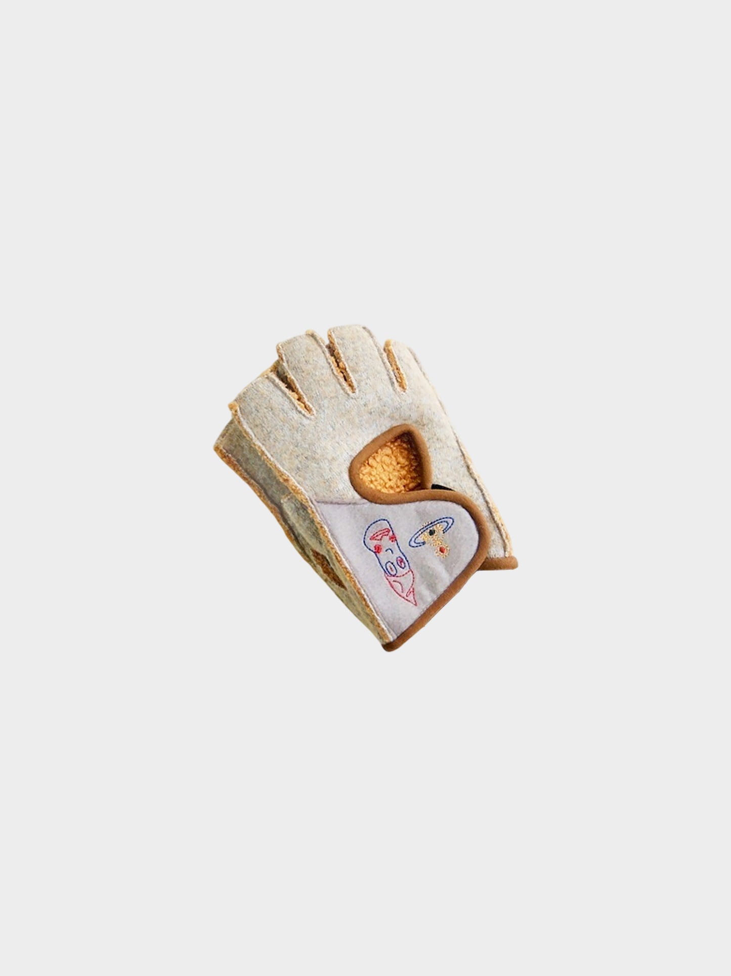Vivienne Westwood 2000s Beige Embroidered Fingerless Gloves