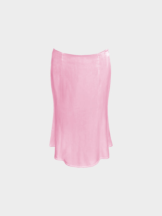 Valentino 2000s Pink Silk Satin Skirt
