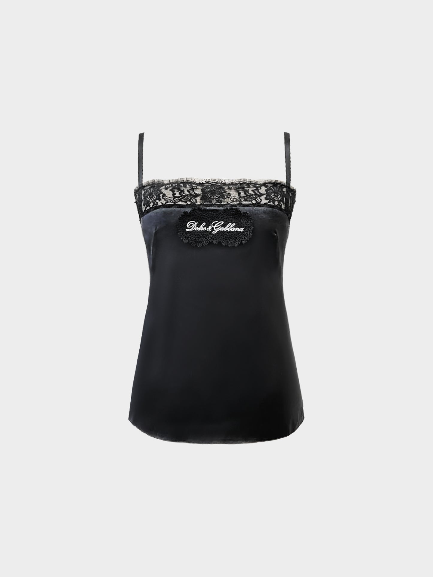Dolce and Gabbana 2017 Black Silk and Lace Camisole