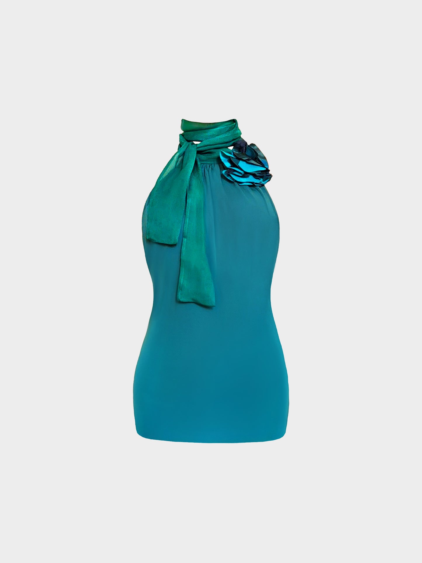 Gucci FW 2011 Emerald Green Flower Tie Halter Top