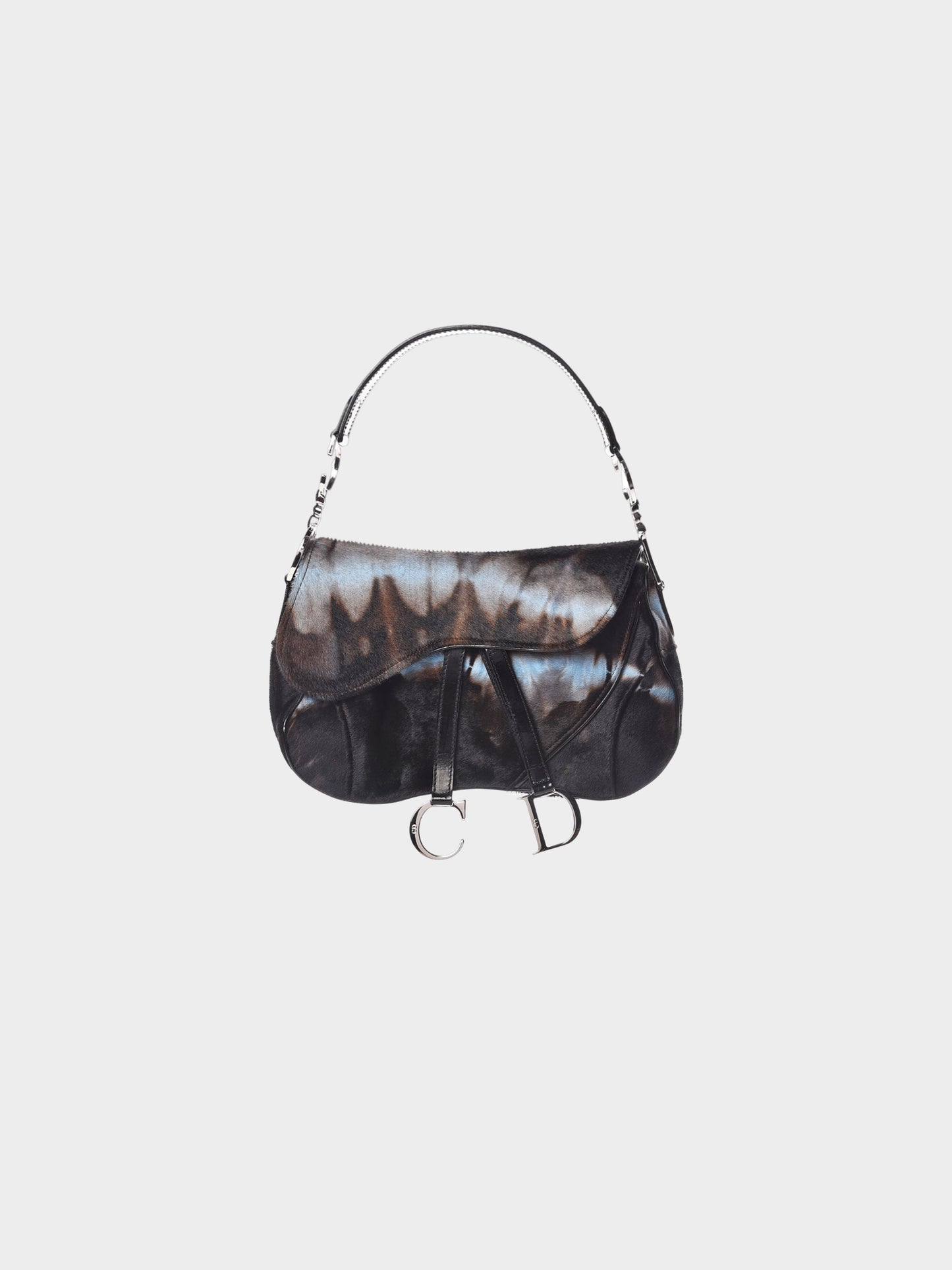 Christian Dior 2000s Pony Hair Tie-dye Double Saddle