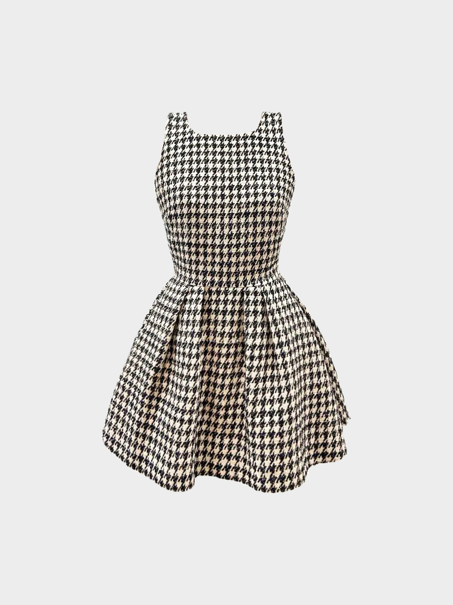 Christian Dior 2020s Beige Woven Houndstooth Mini Dress