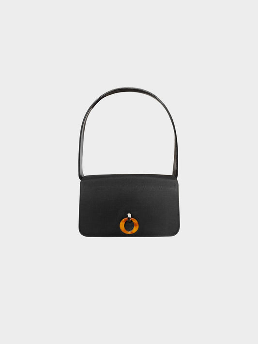 Christian Dior by John Galliano 1997 Rare Black Canvas and Patent Leather Crossbody Bag