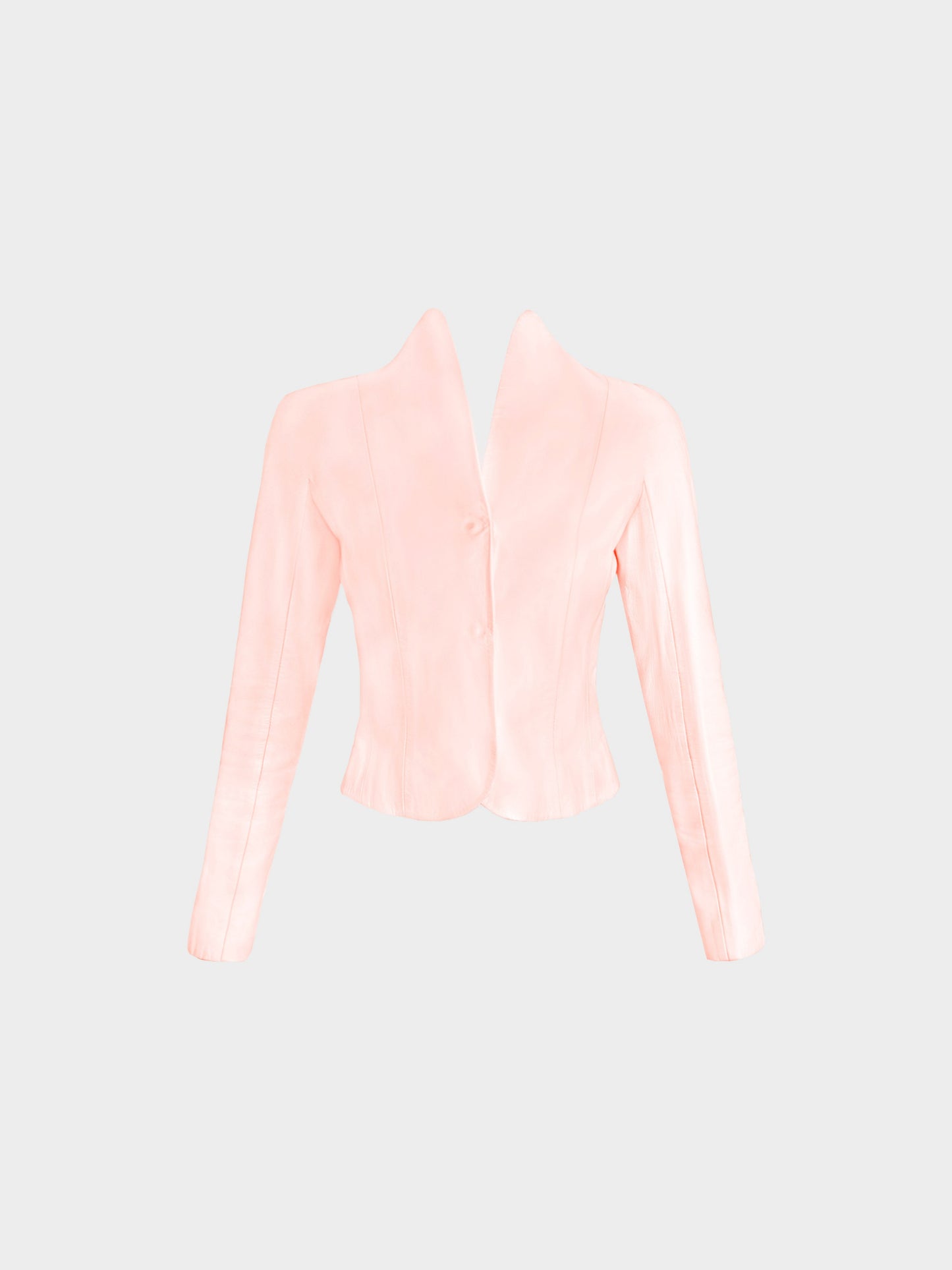 Christian Dior Late 2000s Baby Pink Lambskin Leather Short Blazer