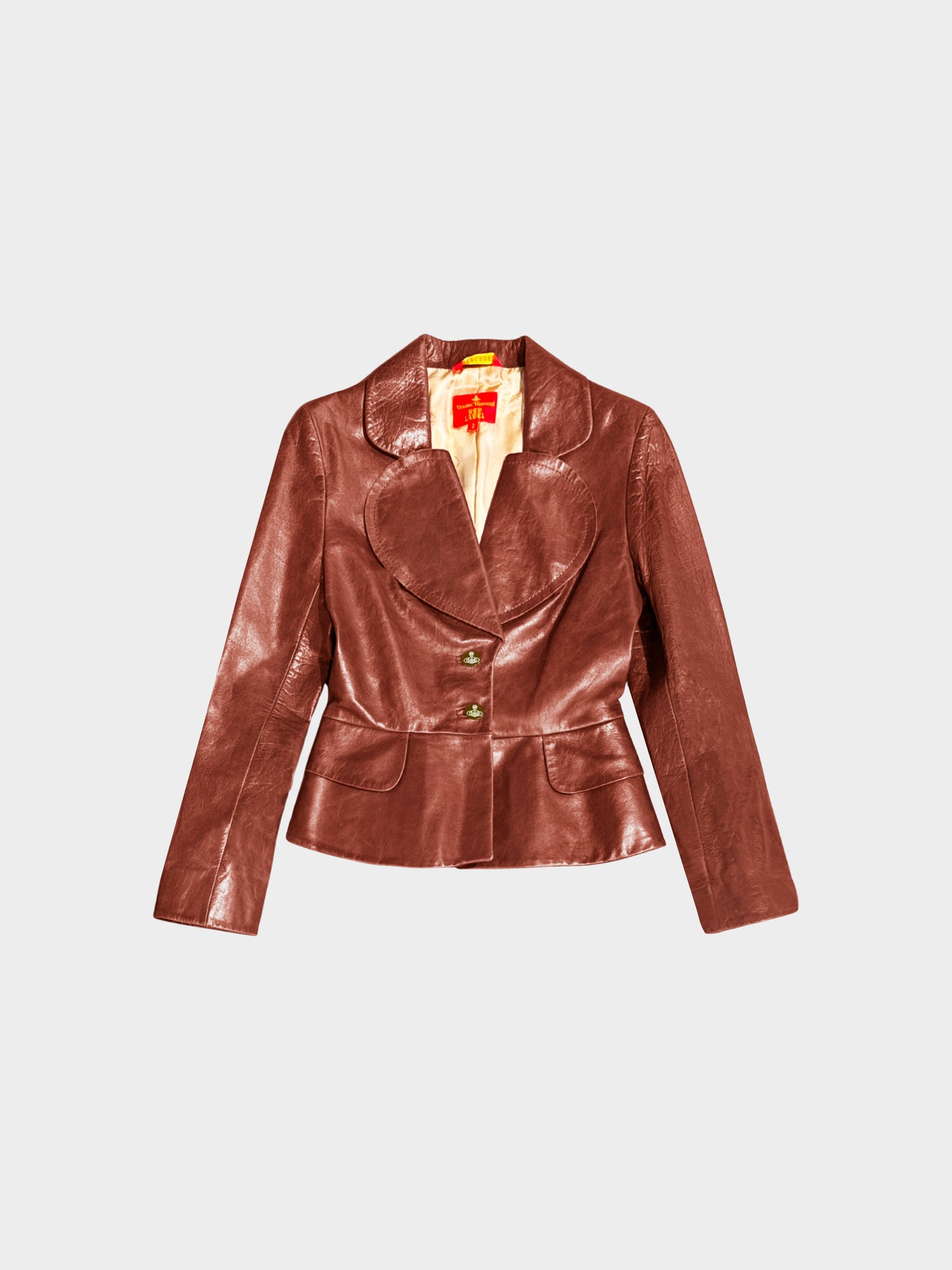 Vivienne Westwood 1990s Brown Leather Love Jacket