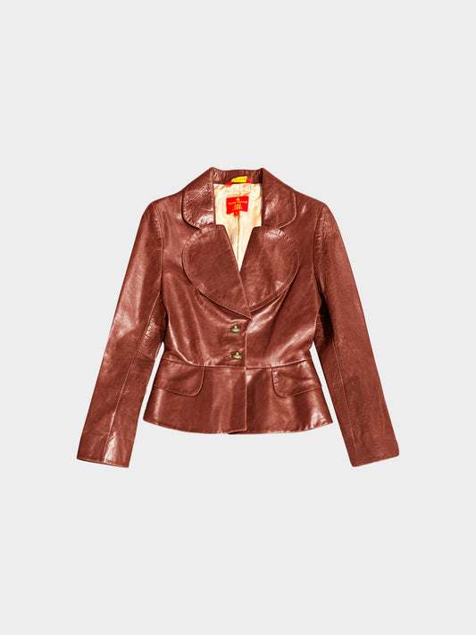 Vivienne Westwood 1990s Brown Leather Love Jacket