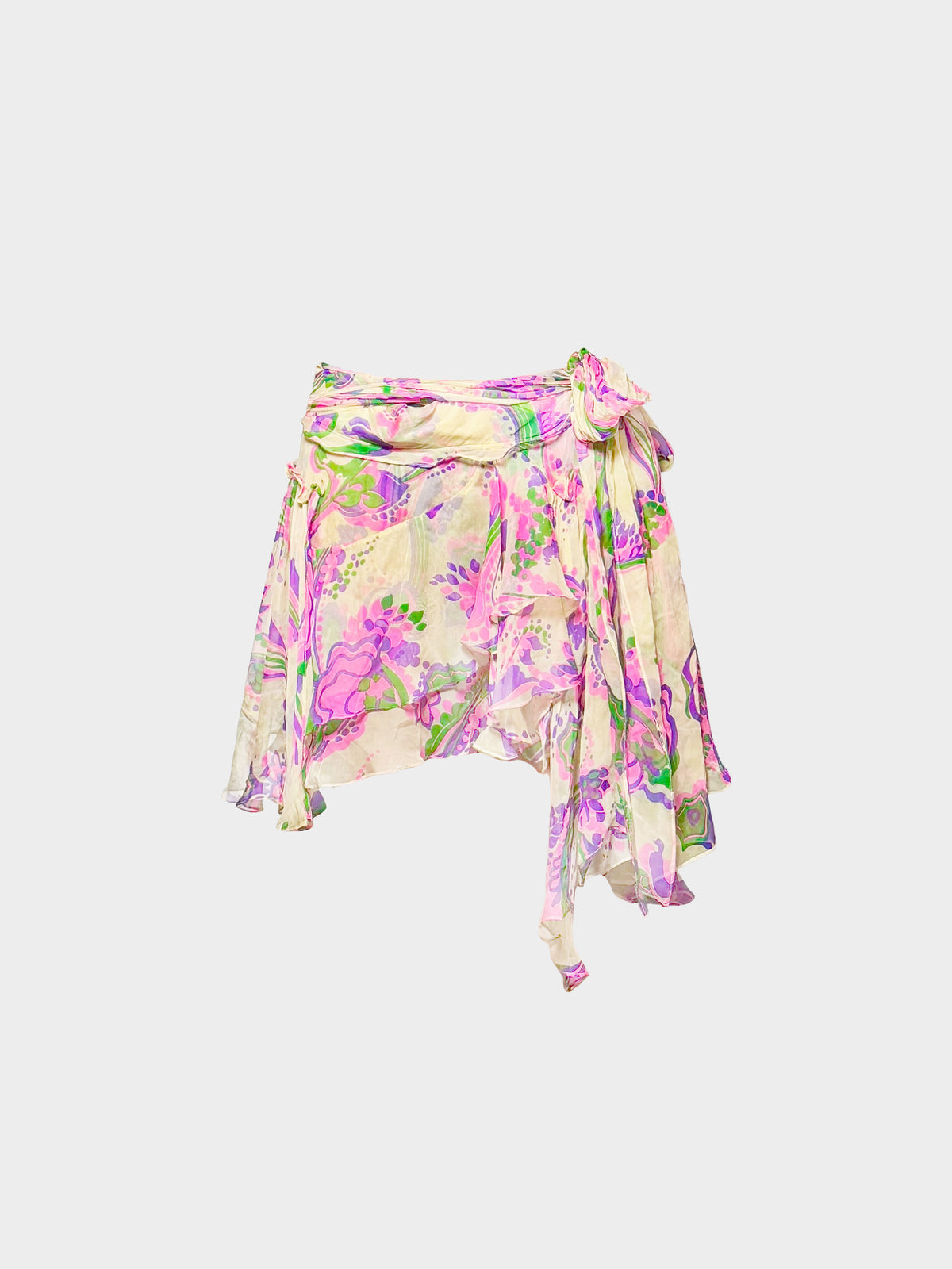 Dolce and Gabbana 2000s Floral Asymmetrical Skirt