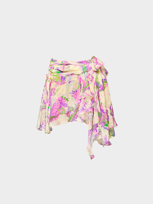Dolce and Gabbana 2000s Floral Asymmetrical Skirt