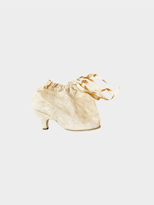 Vivienne Westwood 2010s Beige Suede Drawstring Ankle Boots