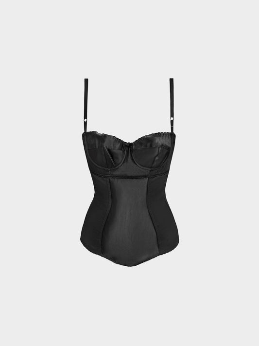 Dolce and Gabbana 2000s Black Nylon and Mesh Bodysuit