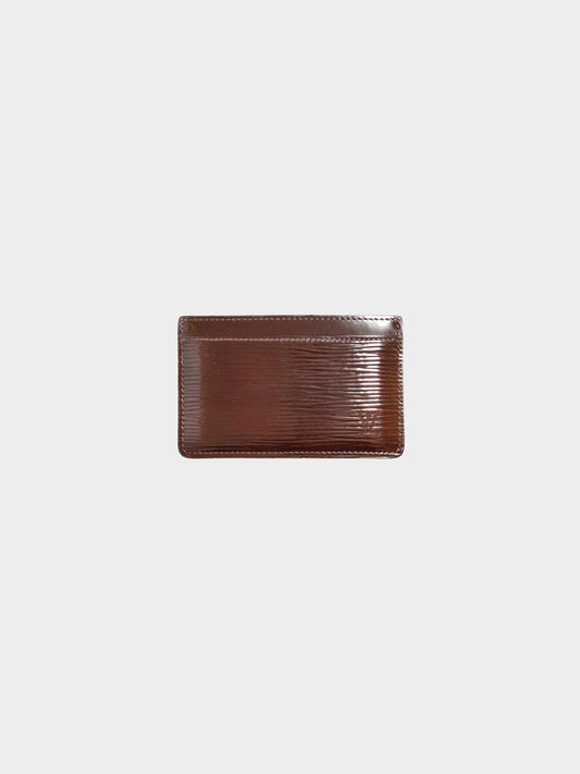 Louis Vuitton 2012 Brown Epi Patent Leather Card Holder