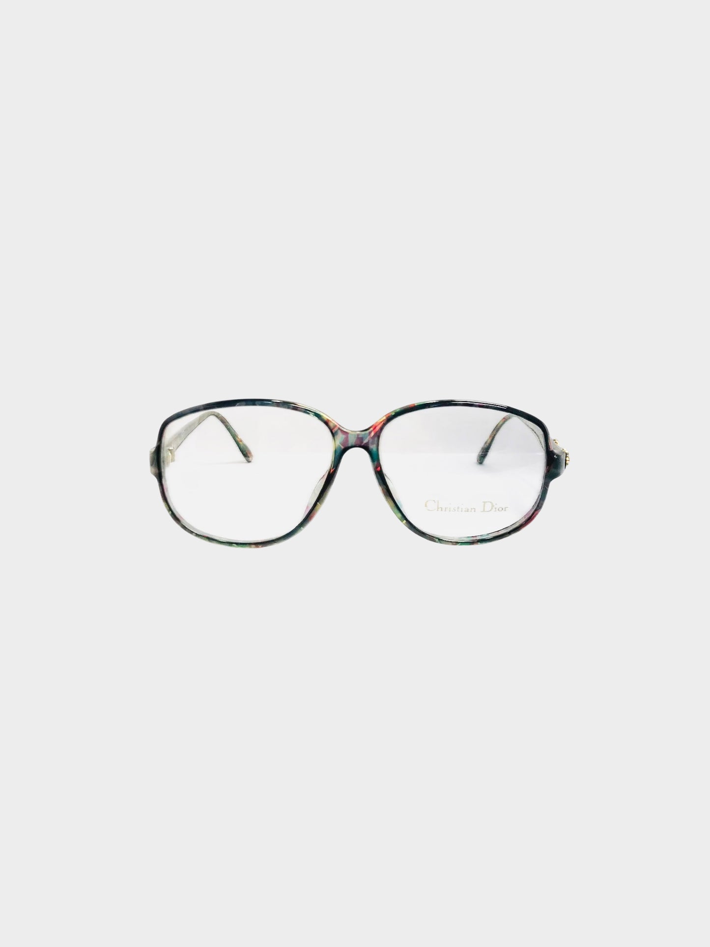 Christian Dior 2000s Multicolor Pattern Oversized Round Glasses