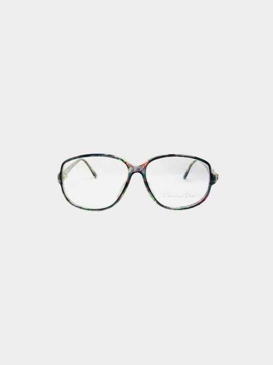 Christian Dior 2000s Multicolor Pattern Oversized Round Glasses