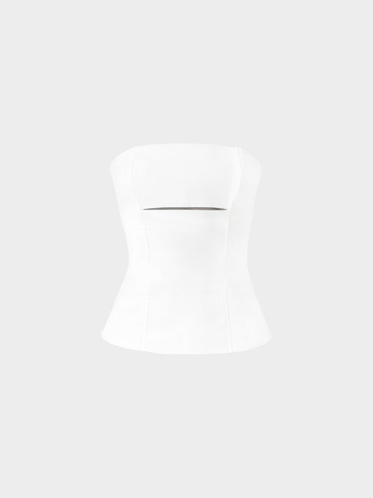 Gucci 2000s White Cotton Cutout Corset Top