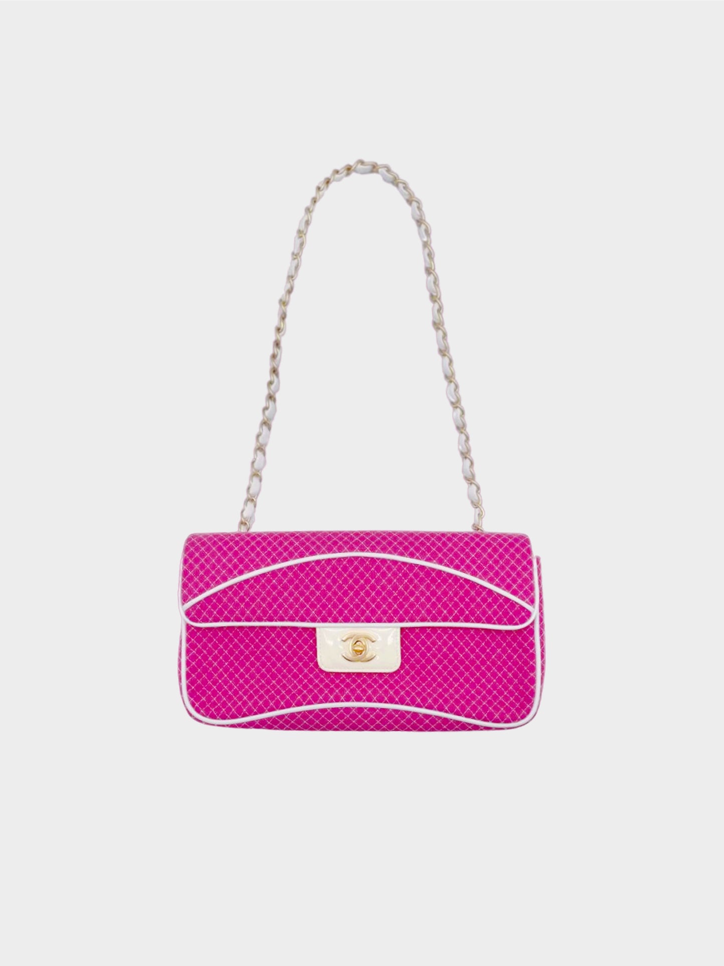 Chanel 2002 Pink Quilted Cotton Flap Bag