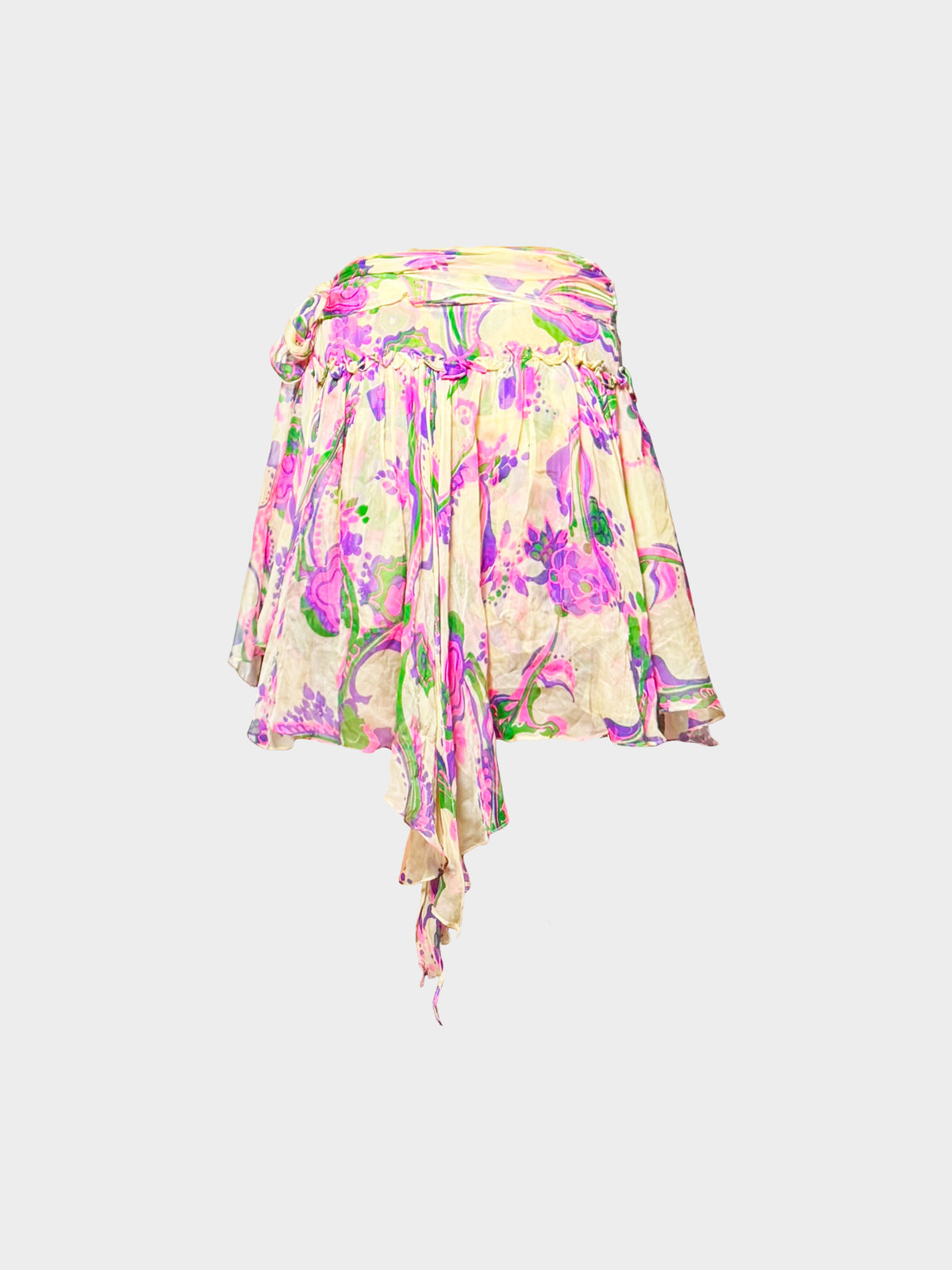 Dolce and Gabbana 2000s Floral Asymmetrical Skirt