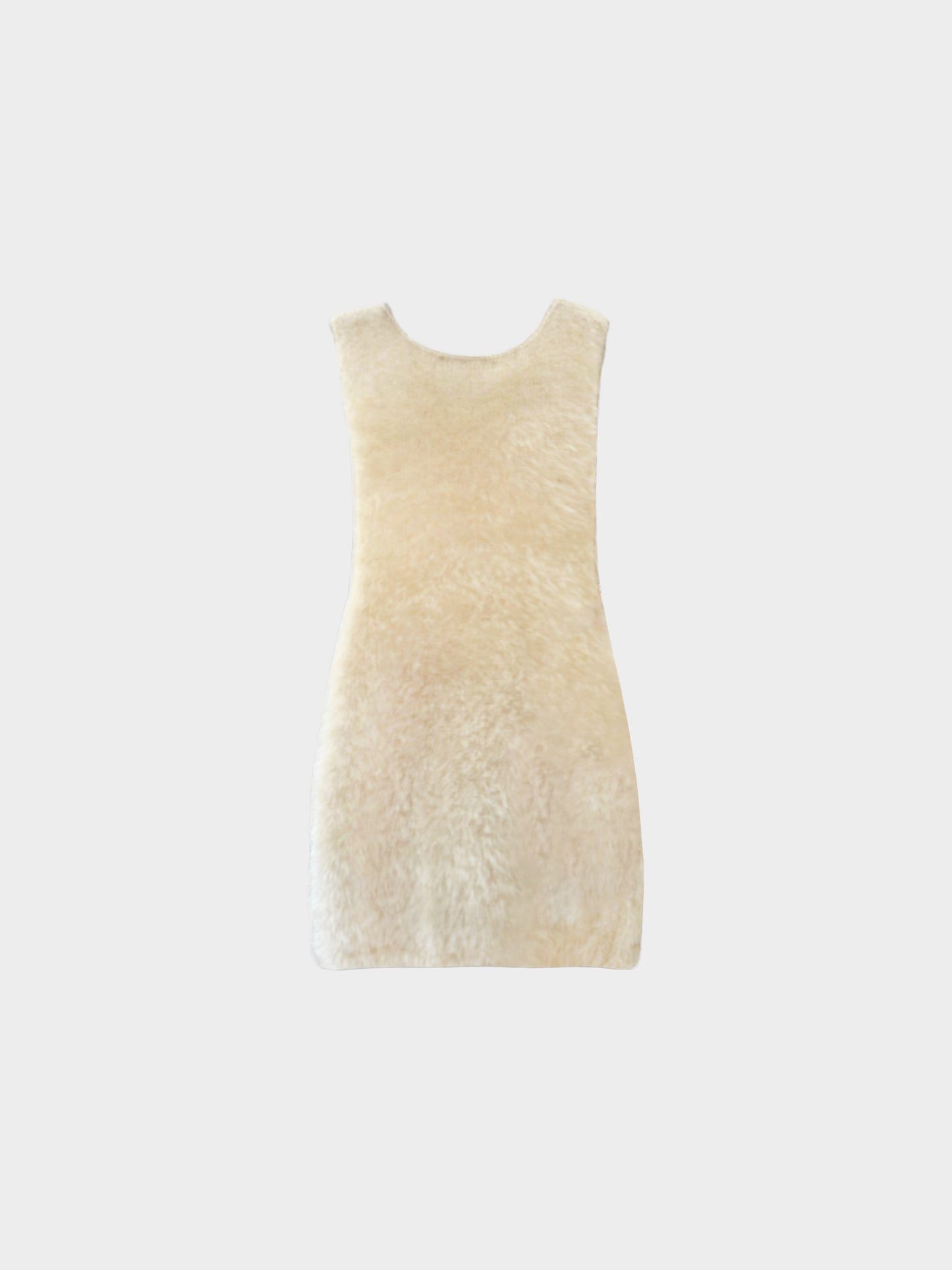Céline by Phoebe Philo 2010s Light Cream Mohair Tank Top