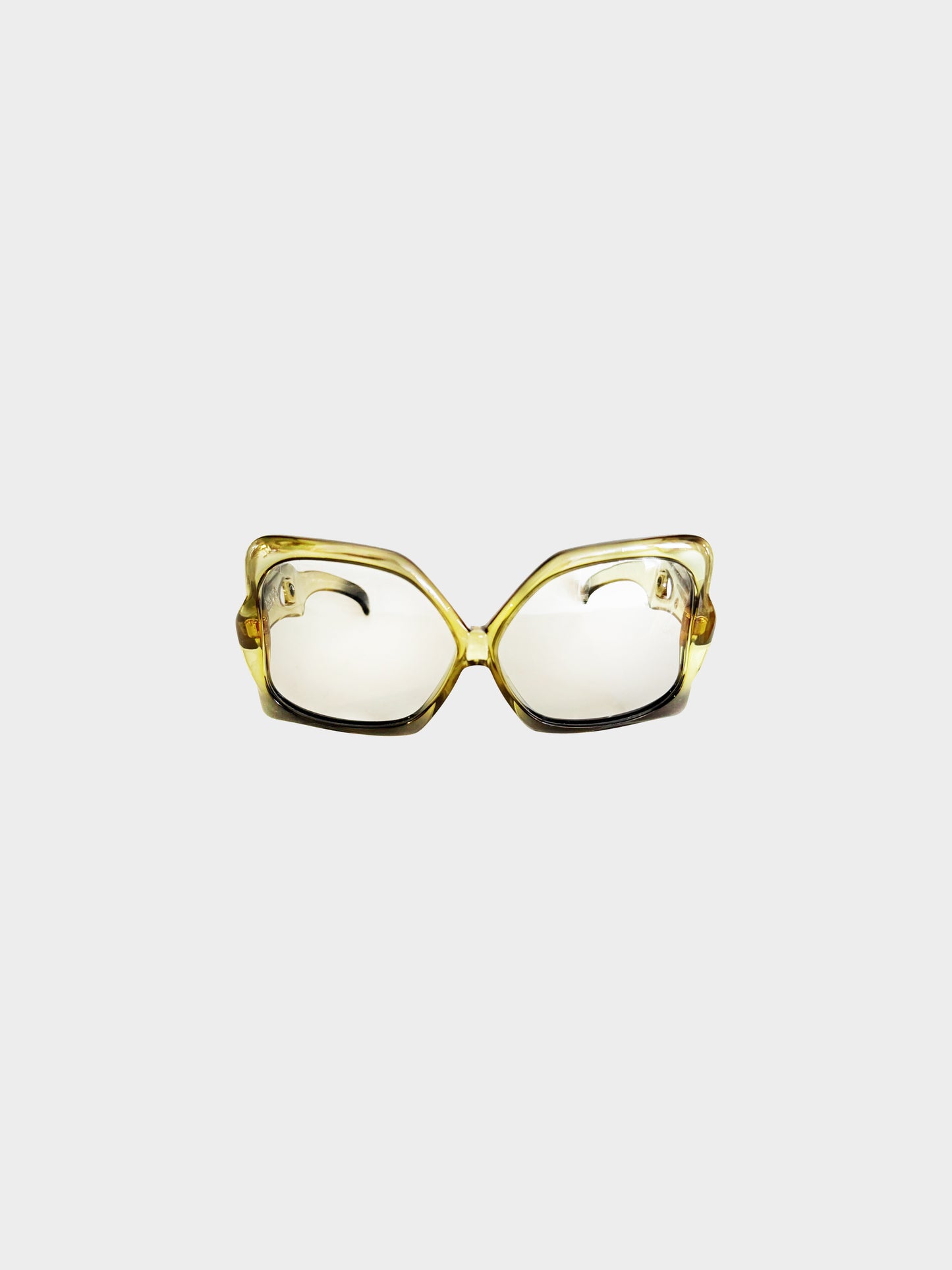Christian Dior 1970s Green Miss Dior Oversized Butterfly Sunglasses