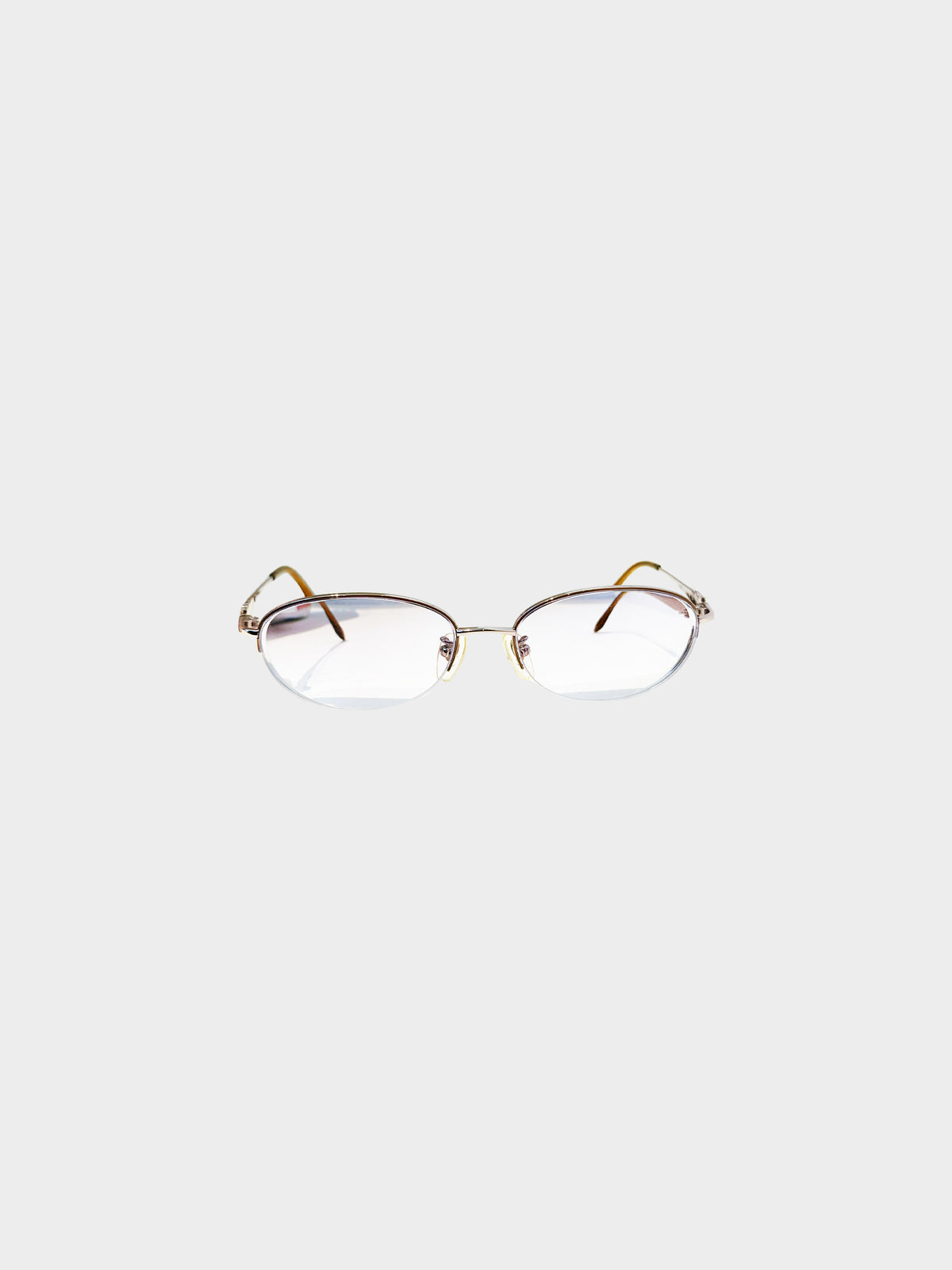 Valentino 2000s Purple Rimless Oval Glasses with Butterfly and Rhinestones