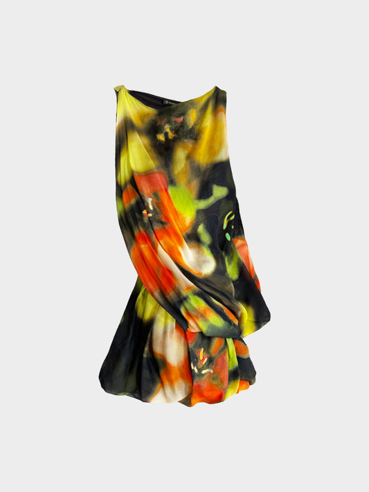 Plein Sud 2000s Multicolor Gradient Abstract Print Silk Dress