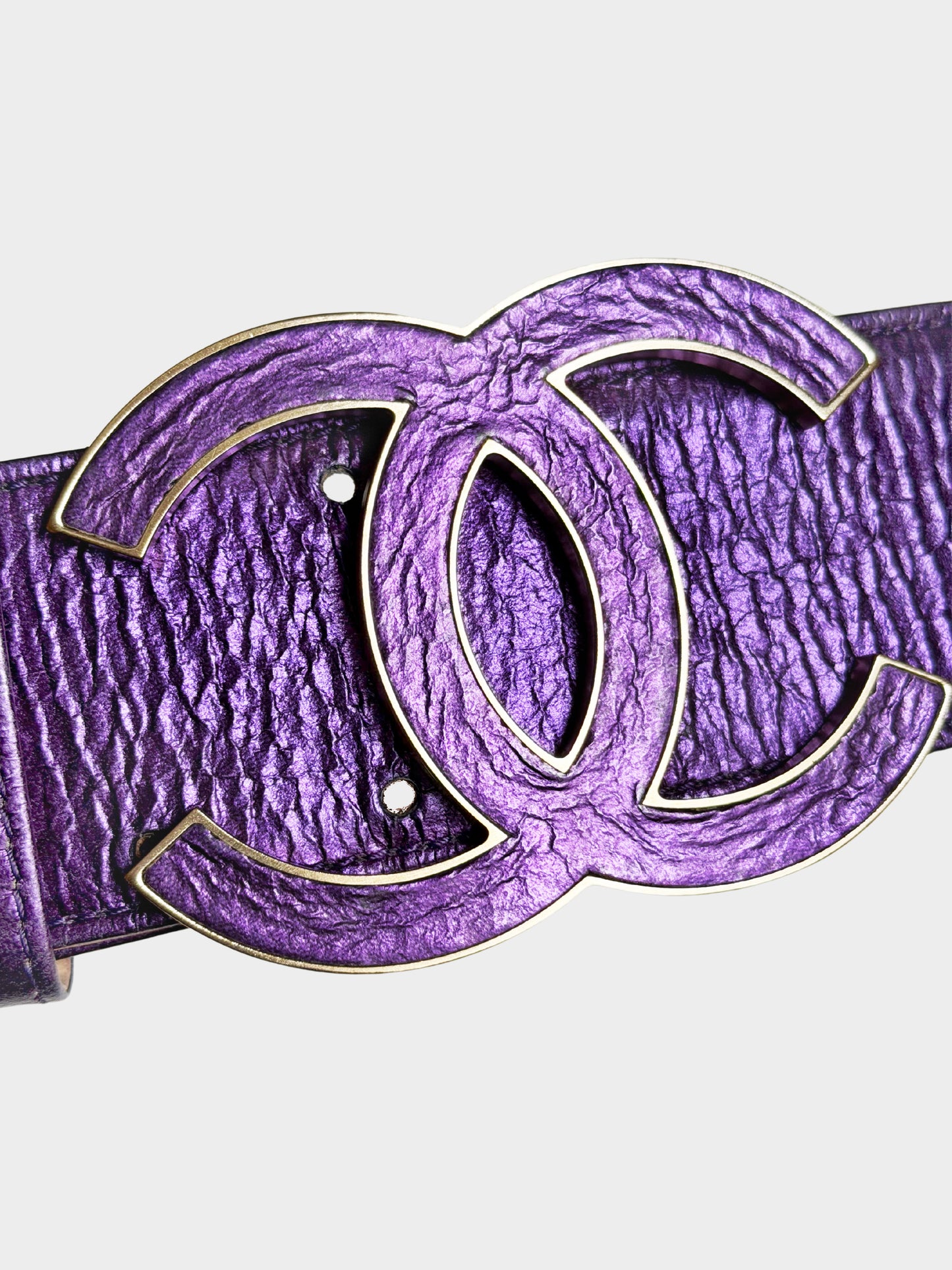 Chanel SS 2008 Metallic Purple CC Belt