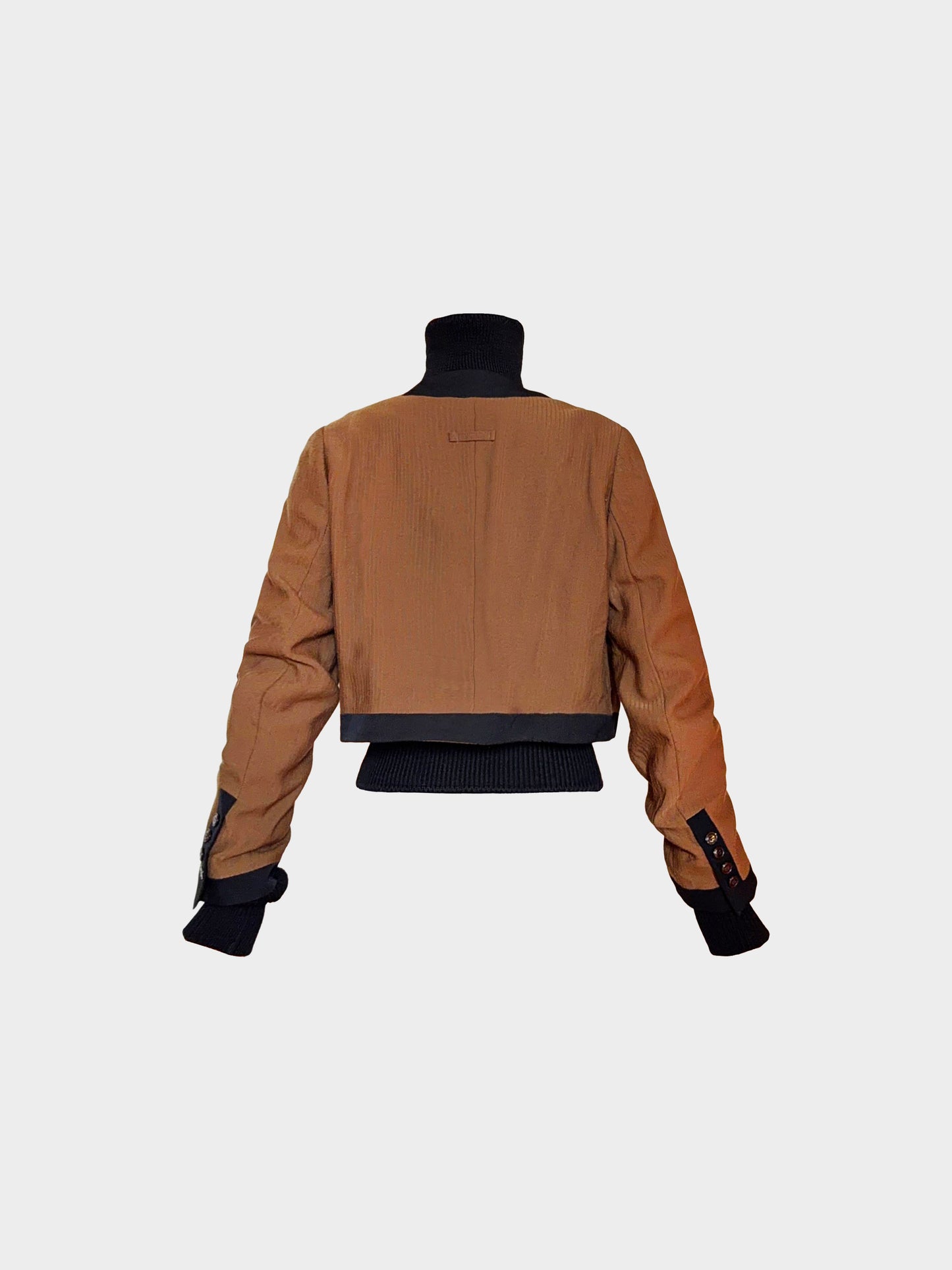 Jean Paul Gaultier 2000s Brown and Black Wool Knit Archive Jacket