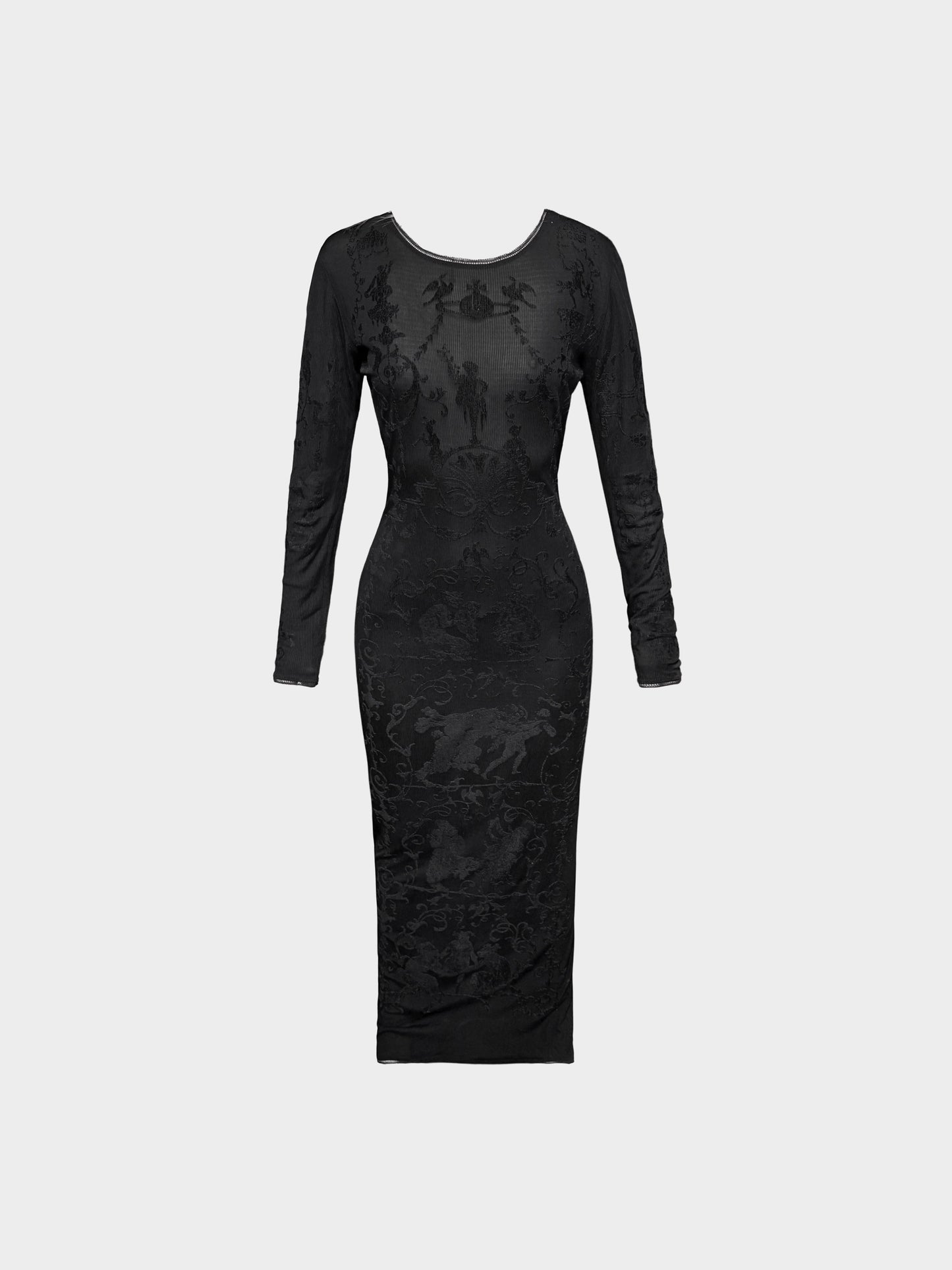 Vivienne Westwood FW 1991 Black Fitted Sheer Evening Dress