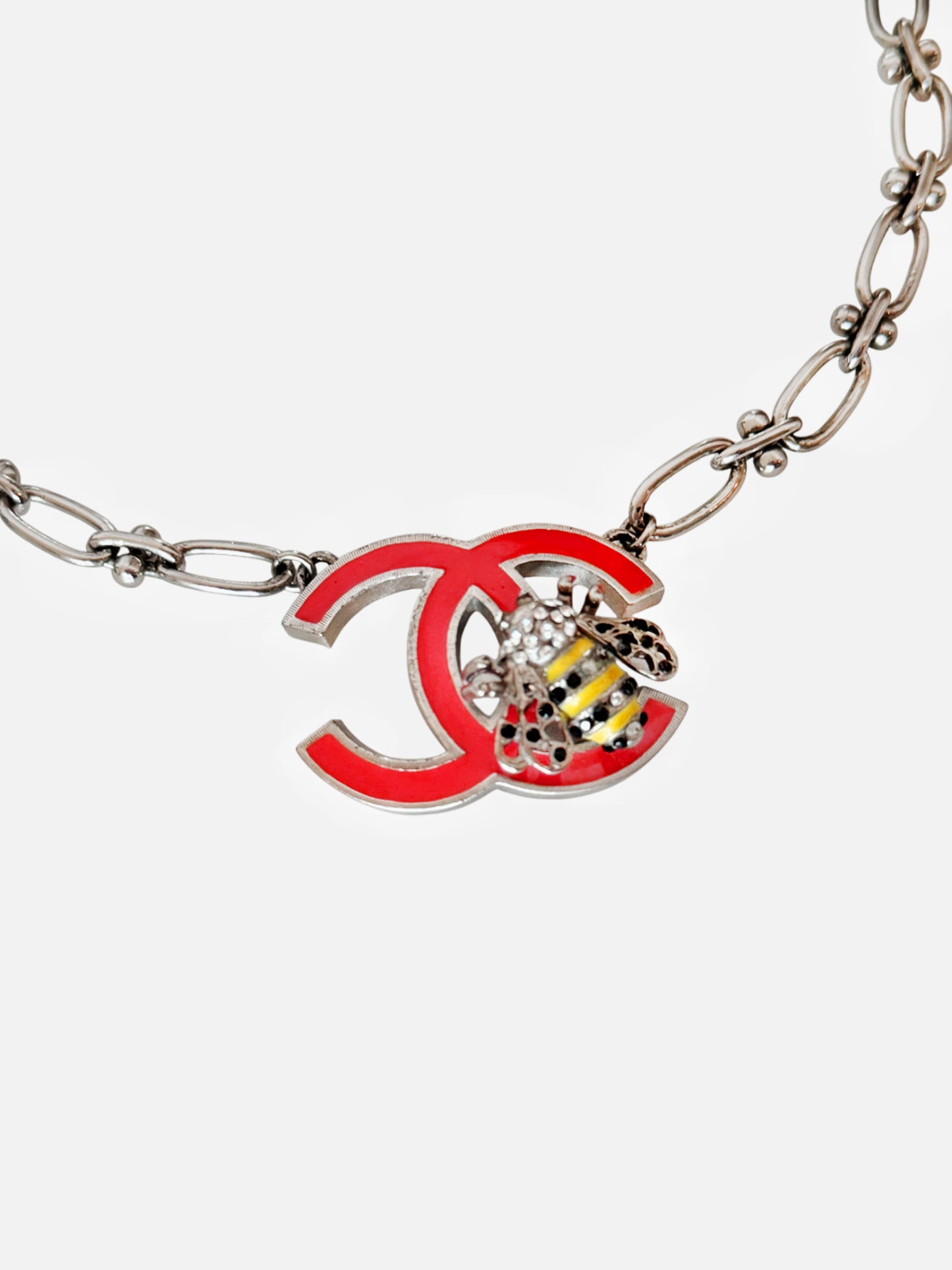 Chanel SS 2004 Crystal Bee and CC Choker Necklace
