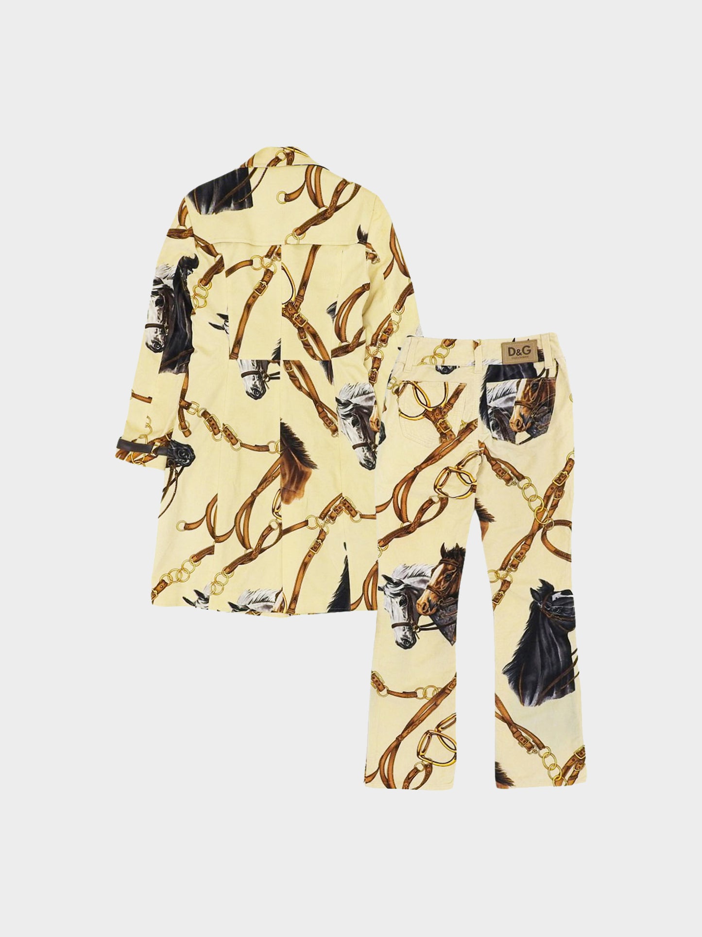 Dolce and Gabbana 1990s Beige Equestrian Coat and Pants Set