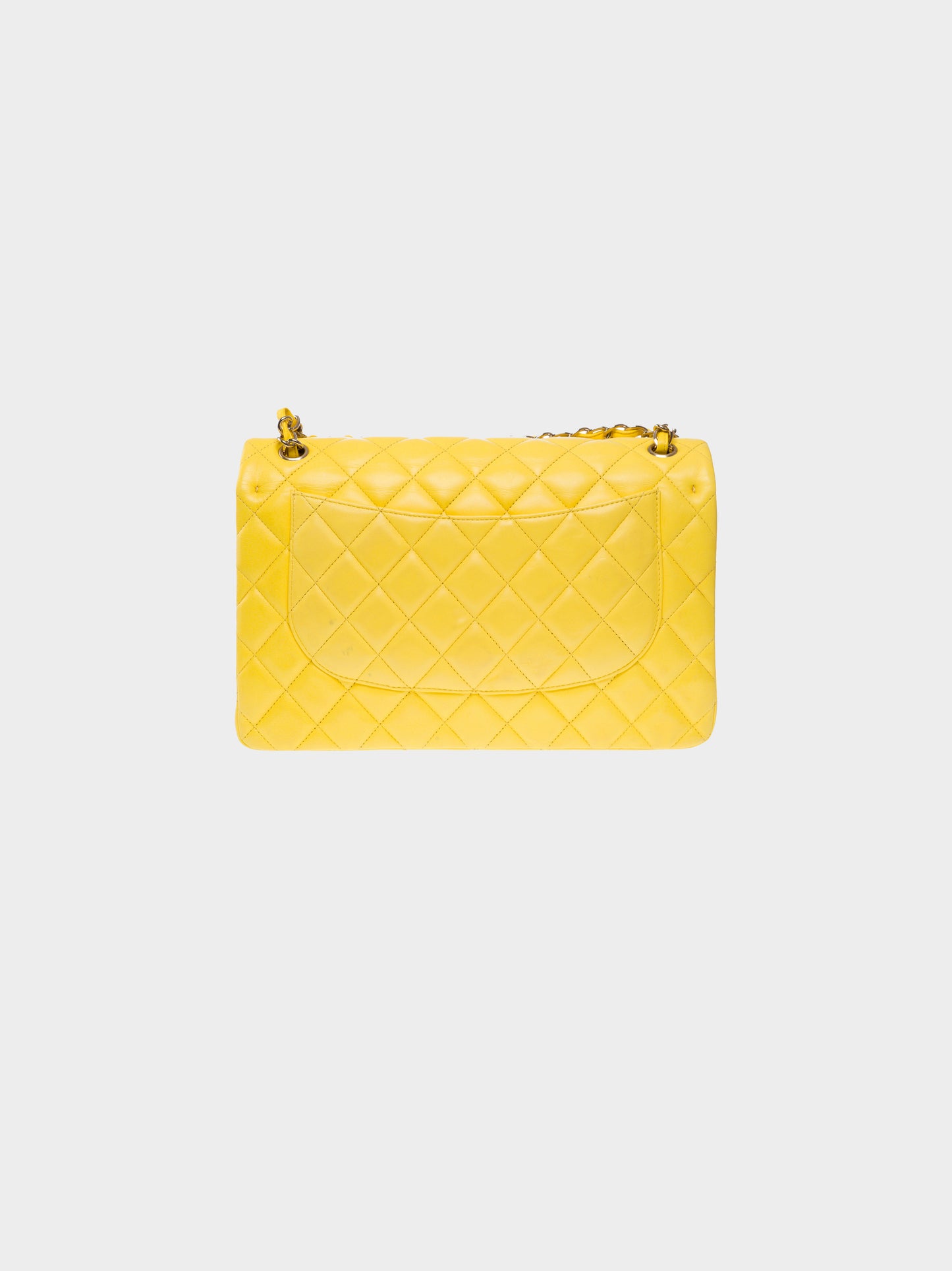 Chanel 2011 Yellow Leather Jumbo Classic Double Flap Bag