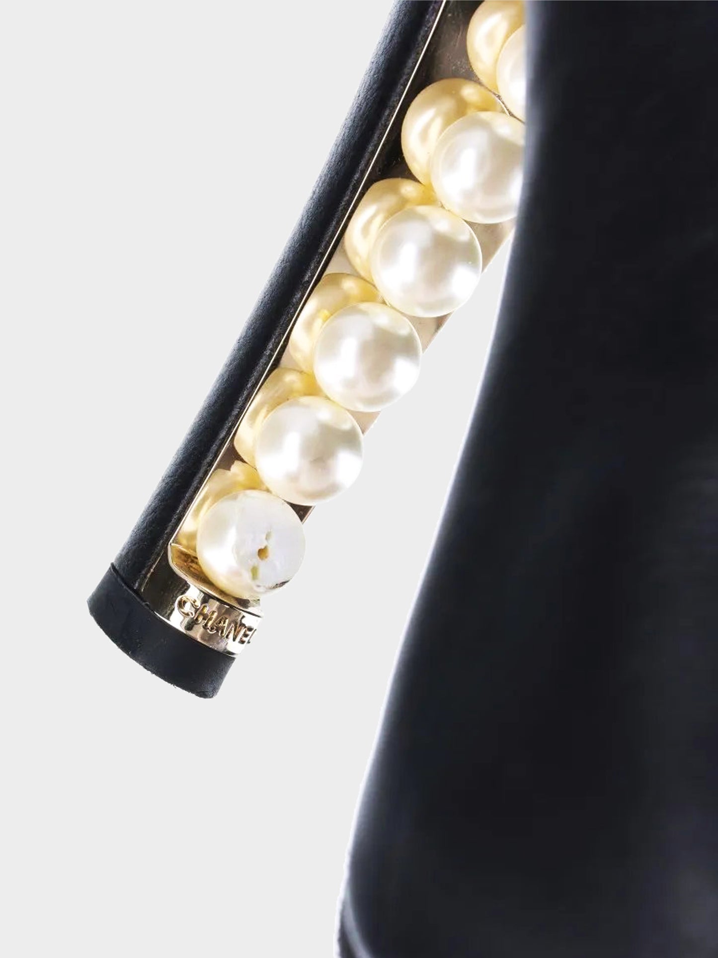 Chanel by Karl Lagerfeld FW 2013 Black Leather and Faux Pearl Long Boots