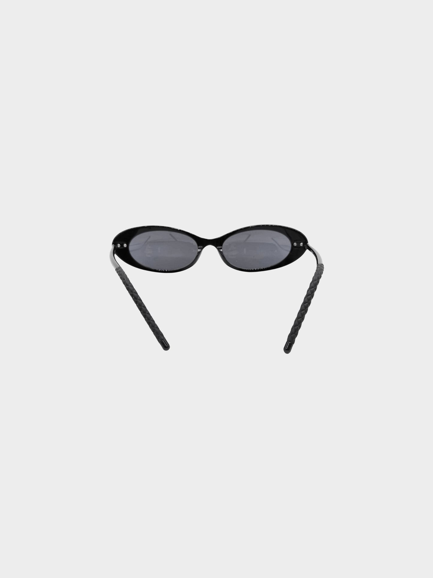 Chanel 2000s Black Oval c.501/91 Sunglasses