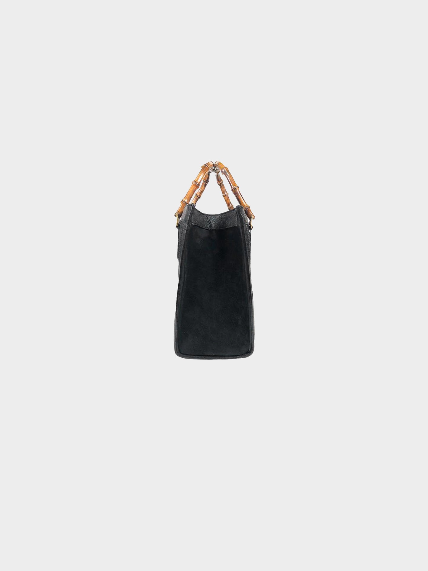 Gucci 2010s Black Leather and Suede Diana Bamboo Tote Bag
