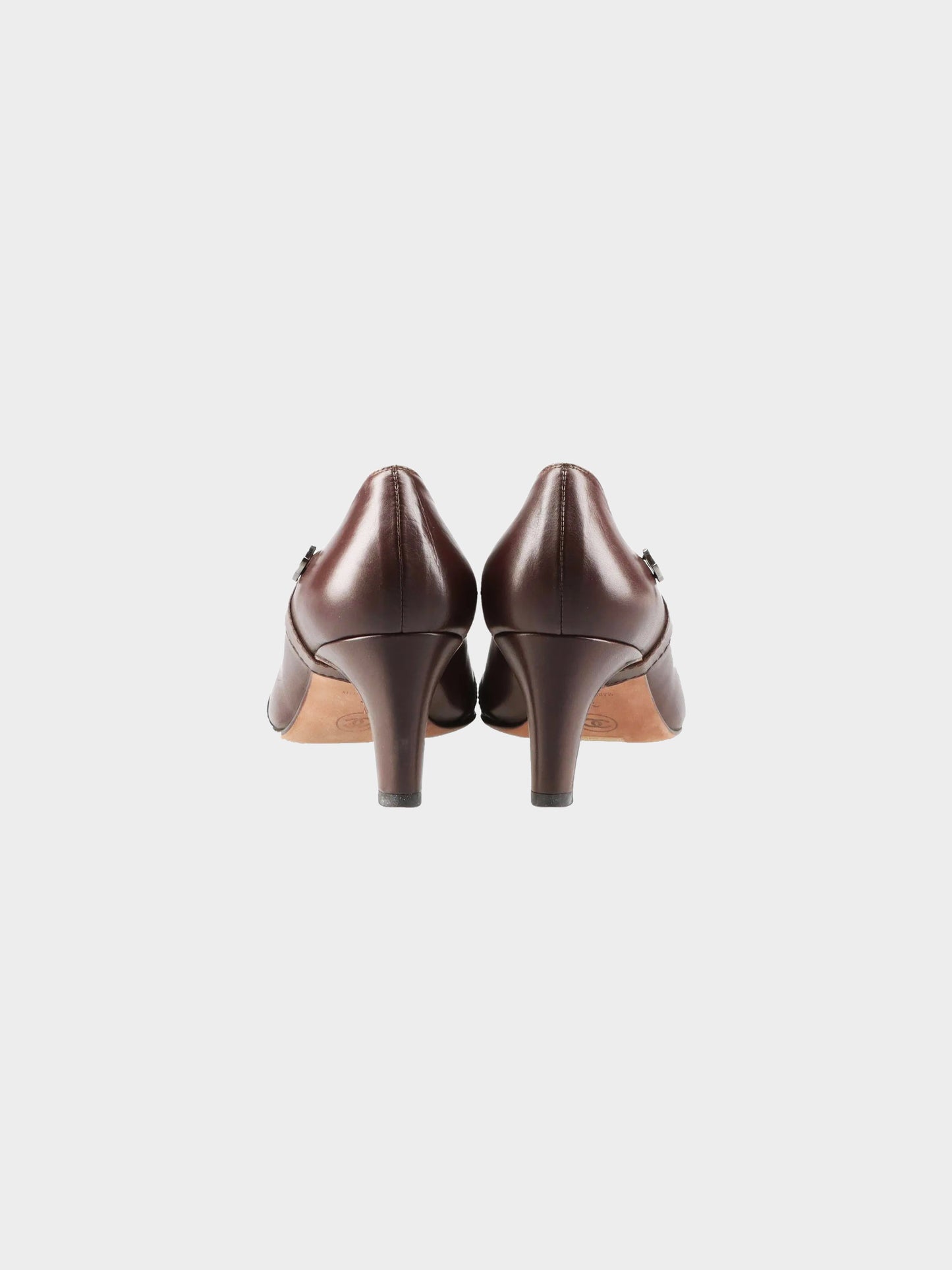 Chanel 2010s Bordeaux and a Black CC Leather Pumps