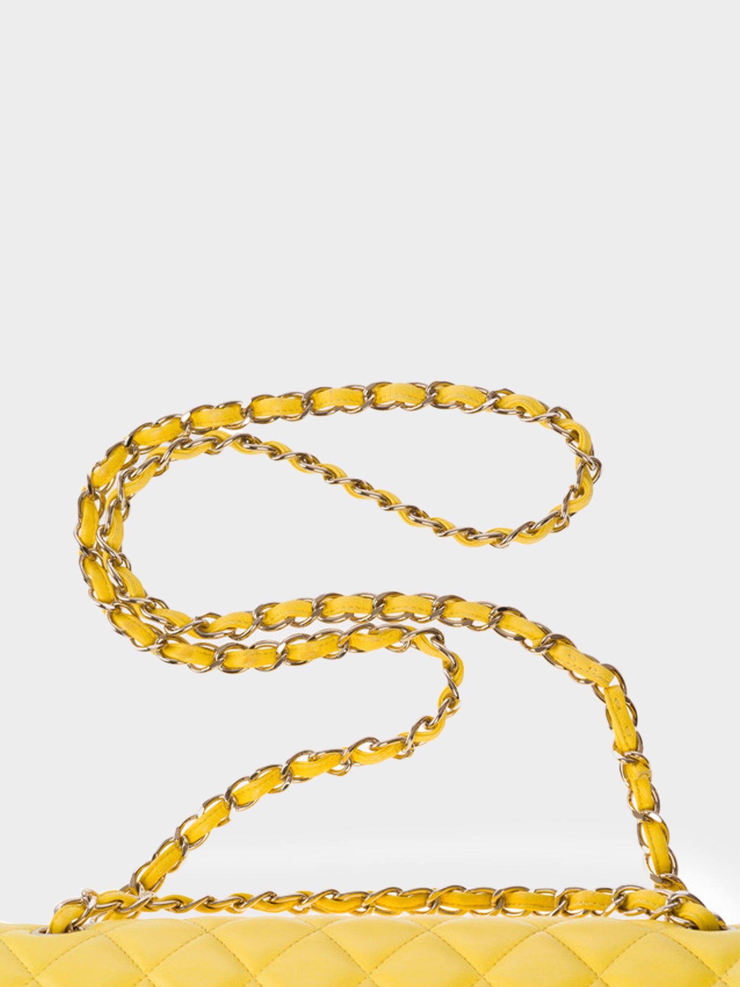 Chanel 2011 Yellow Leather Jumbo Classic Double Flap Bag