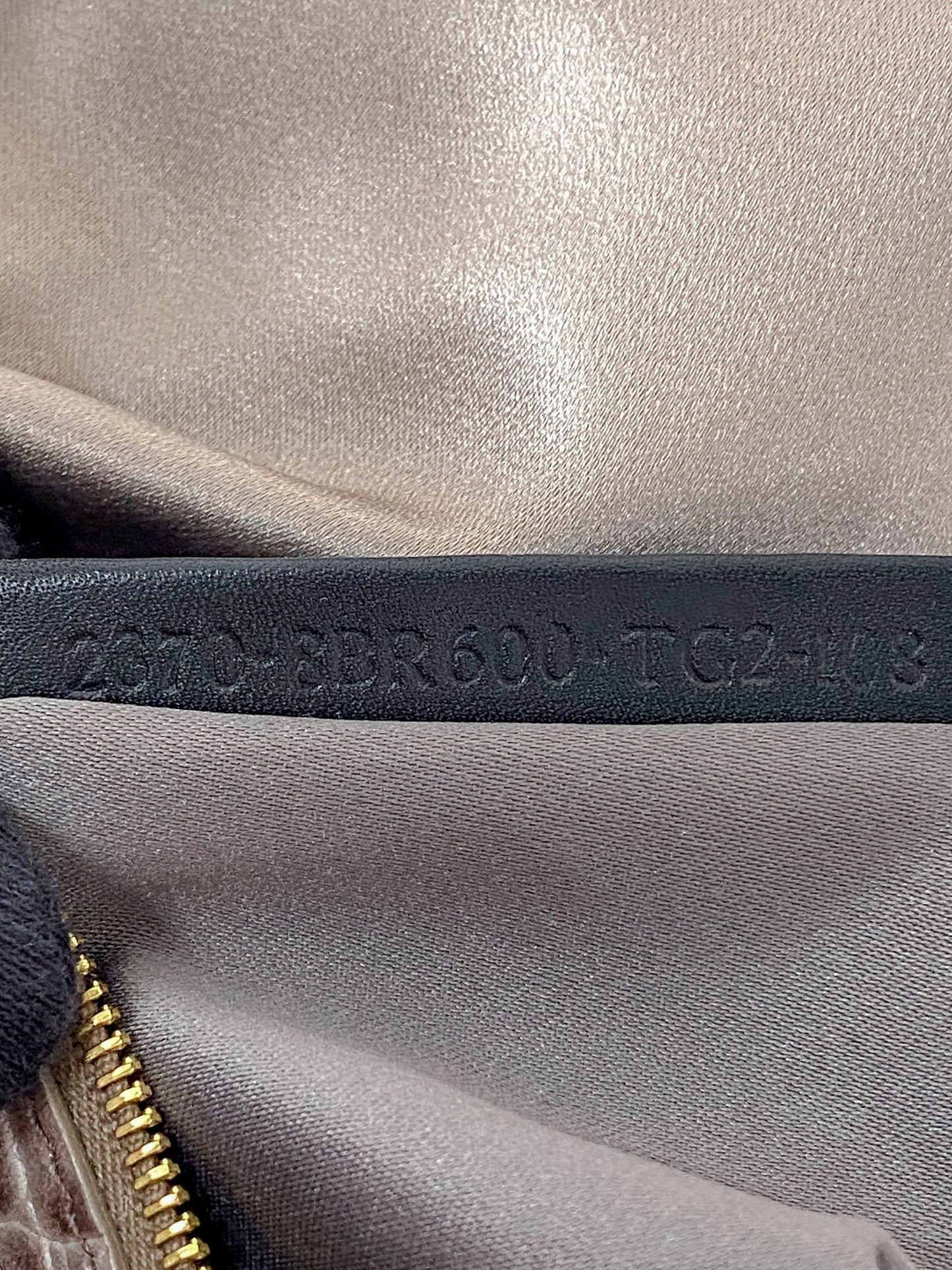 Fendi 2000s Smoke Beige Satin and Croc Leather Baguette with Rhinestones